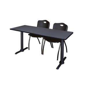 Cain Training Table and Chair Package, Cain 72" x 24" T-Base Training/Seminar Table with 2 "M" Stack Chairs