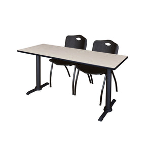 Cain Training Table and Chair Package, Cain 72" x 24" T-Base Training/Seminar Table with 2 "M" Stack Chairs