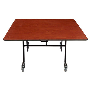 Mobile EasyFold Table, 60" Square, Plywood Core, Vinyl T-Mold Edge, Textured Black Frame