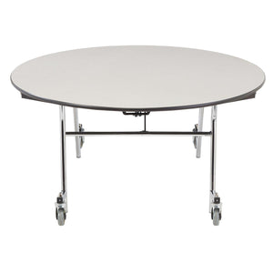 Mobile EasyFold Table, 48" Round, MDF Core, Black ProtectEdge, Chrome Frame