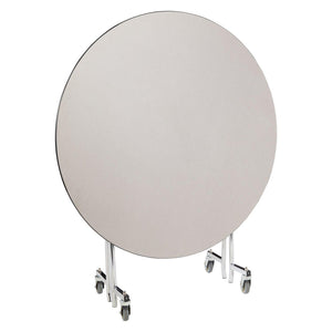 Mobile EasyFold Table, 48" Round, MDF Core, Black ProtectEdge, Chrome Frame