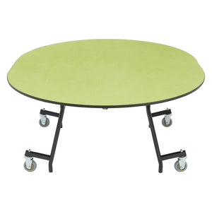 Mobile EasyFold Table, 60"x72" Oval, MDF Core, Black ProtectEdge, Textured Black Frame