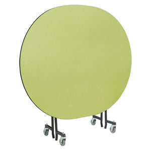 Mobile EasyFold Table, 60"x72" Oval, Plywood Core, Vinyl T-Mold Edge, Textured Black Frame