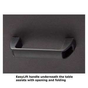 Mobile EasyFold Table, 48" Hexagon, Particleboard Core, Vinyl T-Mold Edge, Textured Black Frame