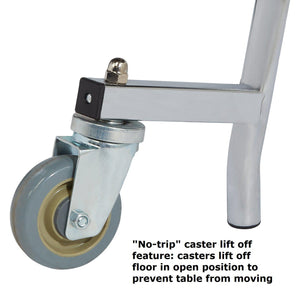 Mobile EasyFold Table, 60" Square, Particleboard Core, Vinyl T-Mold Edge, Chrome Frame