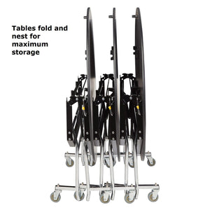 Mobile EasyFold Table, 60" Square, MDF Core, Black ProtectEdge, Chrome Frame