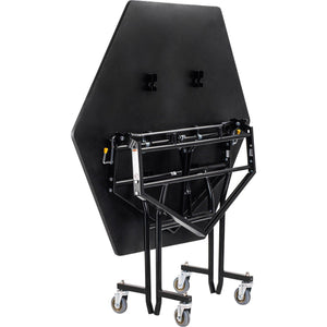 Mobile EasyFold Table, 48" Hexagon, MDF Core, Black ProtectEdge, Textured Black Frame