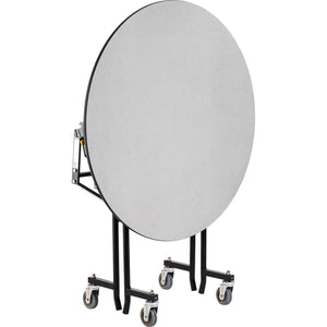 Mobile EasyFold Table, 48" Round, MDF Core, Black ProtectEdge, Textured Black Frame