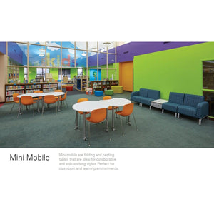 Muzo Kite® Mini Mobile Dry-Erase Flip-Top Folding/Nesting Table, 34" Full Circle