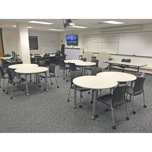 Muzo Kite® Mini Mobile Dry-Erase Flip-Top Folding/Nesting Table, 34" Full Circle