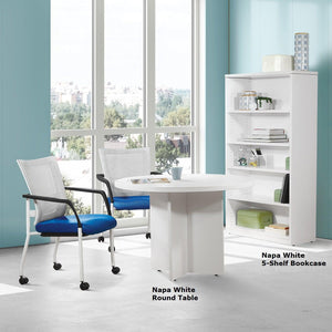 "Napa White" 5-Shelf Bookcase, 36" x 14" x 65" H