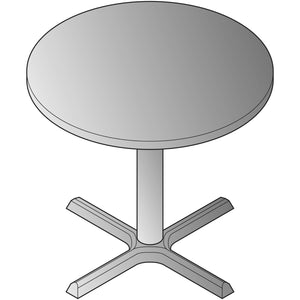 Napa 30" Round Table with Black Metal Base, 29" H