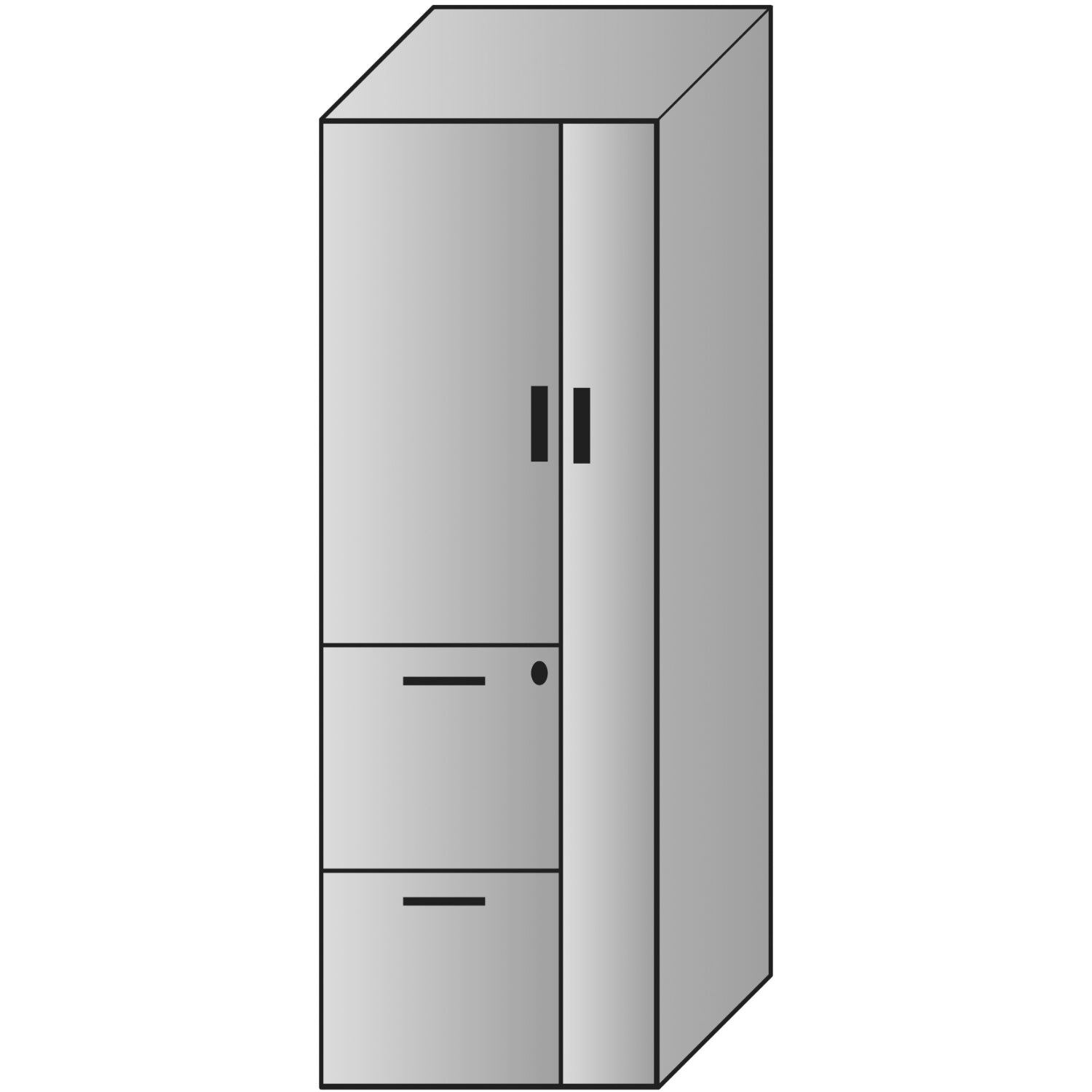 "Napa White" Personal Storage Cabinet, 22.5" x 24" x 65" H