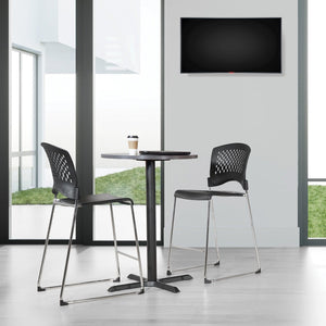 Napa 30" Round Table with Black Metal Base, 42" H