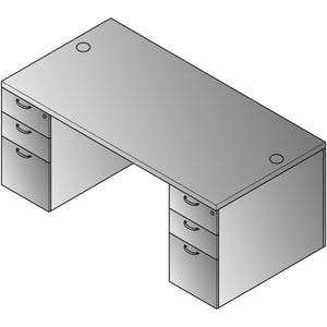 Napa StepFront Double Pedestal Desk, 71” x 36” x 29" H