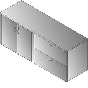 Napa Combo Credenza, 71" x 23" x 29" H