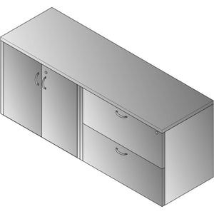 "Napa White" Combo Credenza, 71" x 23" x 29" H