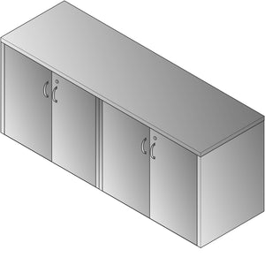 Napa 4-Door Storage Credenza, 71" x 23" x 29" H