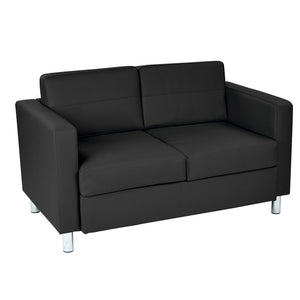 Pacific Loveseat with Chrome Finish Legs
