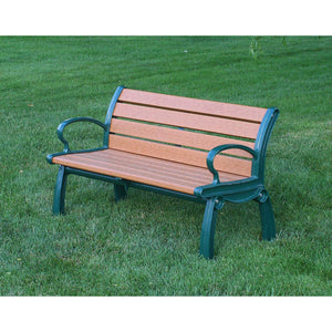 Frog Furnishings Heritage Resinwood Outdoor Bench, 4 Ft. Long