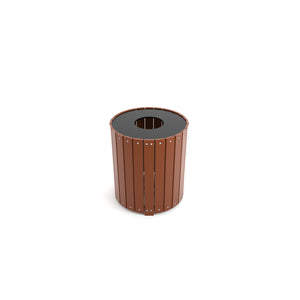 Frog Furnishings Resinwood Round Waste Receptacle, 32 Gallon Capacity