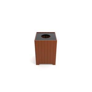 Frog Furnishings Resinwood Square Waste Receptacle, 32 Gallon Capacity