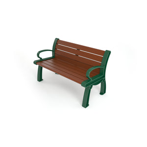Frog Furnishings Heritage Resinwood Outdoor Bench, 4 Ft. Long