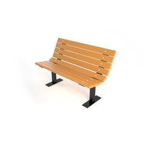 Frog Furnishings Contour Resinwood Outdoor Bench, 4 Ft. Long