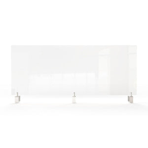 Clear Thermoplastic Partition & Cubicle Extender with Adjustable Clamp Attachment, 18"H x 59"W