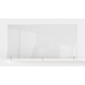 Clear Thermoplastic Partition & Cubicle Extender with Permanent Screw Attachment, 30"H x 48"W