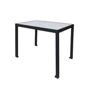 Surf Inlay Outdoor/Indoor 32" x 48" Aluminum 4-Leg Bolt-Down Bar Height Table with Laminate Inlay Top