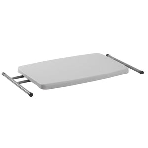 Adjustable Height Blow-Molded Plastic Personal Folding Table, 20" x 30", Speckled Grey Top, Grey Frame