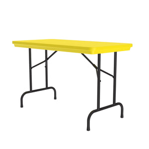 Heavy Duty Commercial Use Blow Molded Folding Table, Primary Colors, Standard 29" Fixed Height, 24 x 48