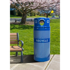 Landscape Series Outdoor Recycling Receptacle, 34 Gallon Capacity