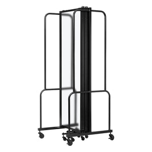 Robo Frosted Acrylic Room Divider with Black Frame, 6' Height, 5 Sections