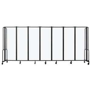 Robo Frosted Acrylic Room Divider with Black Frame, 6' Height, 7 Sections