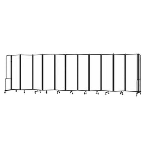 Robo Whiteboard Room Divider with Black Frame, 6' Height, 11 Sections