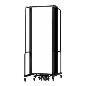 Robo Whiteboard Room Divider with Black Frame, 6' Height, 11 Sections