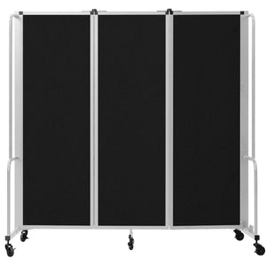 Robo Room Divider with PET Tackable Panels, Grey Frame, 6' Height, 3 Sections
