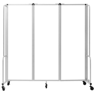 Robo Whiteboard Room Divider with Grey Frame, 6' Height, 3 Sections