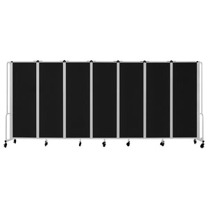 Robo Room Divider with PET Tackable Panels, Grey Frame, 6' Height, 7 Sections