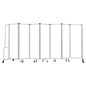 Robo Whiteboard Room Divider with Grey Frame, 6' Height, 7 Sections