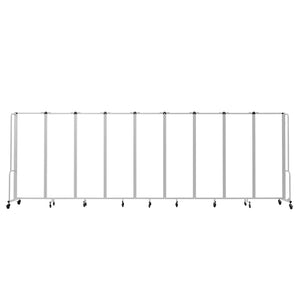 Robo Whiteboard Room Divider with Grey Frame, 6' Height, 9 Sections