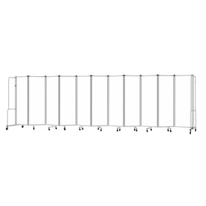 Robo Whiteboard Room Divider with Grey Frame, 6' Height, 11 Sections