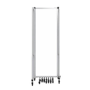 Robo Whiteboard Room Divider with Grey Frame, 6' Height, 11 Sections