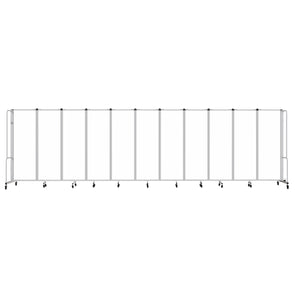Robo Whiteboard Room Divider with Grey Frame, 6' Height, 11 Sections