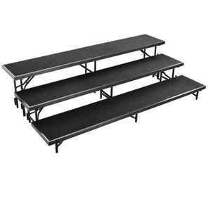Multi-Level Straight Standing Choral Risers, 18" x 96" Platforms