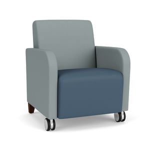 Siena Collection Reception Seating, Guest Chair with Front Casters, 400 lb. Capacity, Standard Vinyl Upholstery, FREE SHIPPING