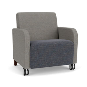 Siena Collection Reception Seating, Oversize Guest Chair with Front Casters, 500 lb. Capacity, Designer Fabric Upholstery, FREE SHIPPING