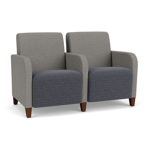 Siena Collection Reception Seating, 2-Seat Sofa with Center Arm, Designer Fabric Upholstery, FREE SHIPPING